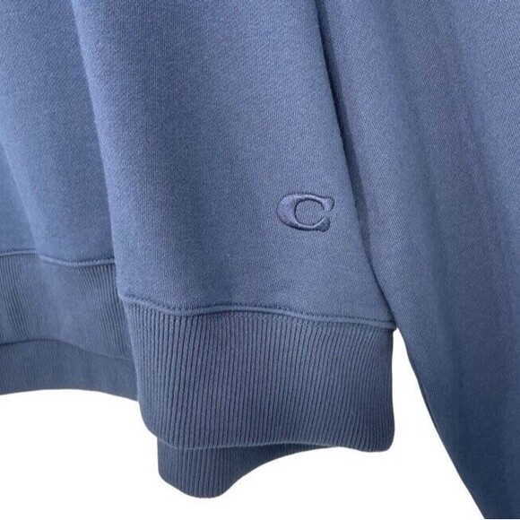 Coach Limited Edition Navy Airbrush Embroidered Crew Terry Sweatshirt Boxy XS - Picture 4 of 9